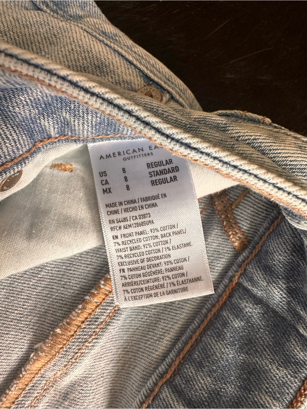 American Eagle Outfitters Light Blue Straight Leg Jeans - Picture 3 of 5